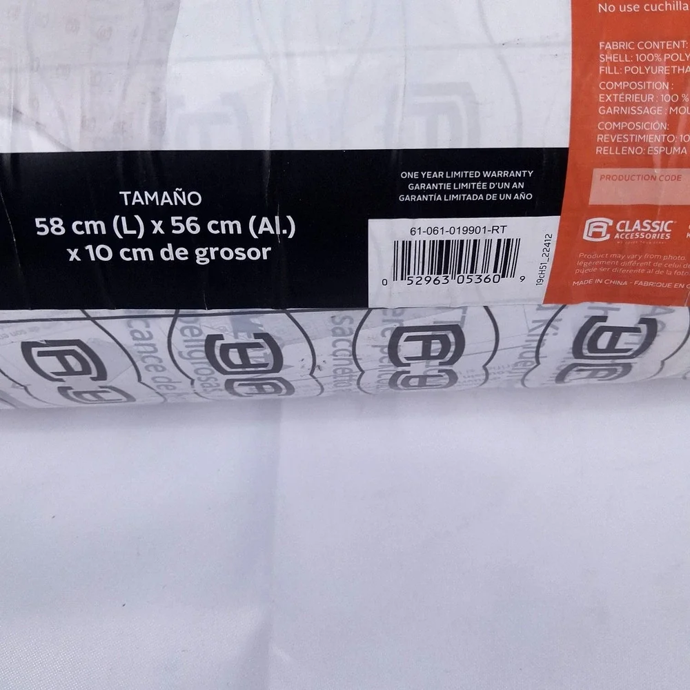 CLASSIC ACCESSORIES Montlake Patio Cushion Foam Insert 23x22x4 New